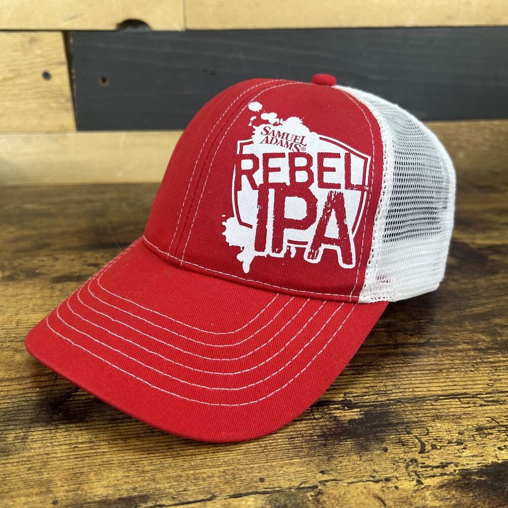 Samuel Adams Rebel IPA Red Trucker Mesh Snap Back Adjustable Hat Cap